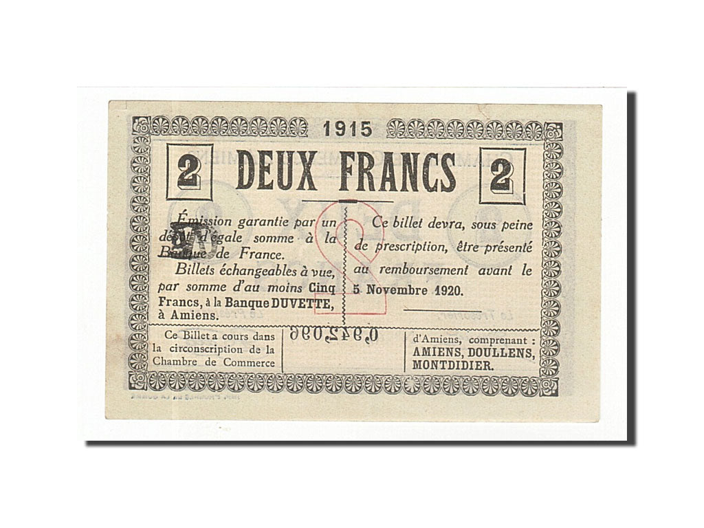 Geldschein, Frankreich, Amiens, 2 Francs, 1915, VZ+, Pirot:7-46