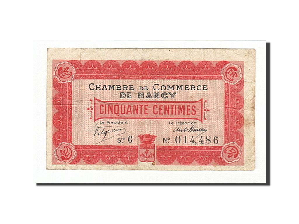 Biljet, Pirot:87-1, 50 Centimes, 1915, Frankrijk, TTB, Nancy