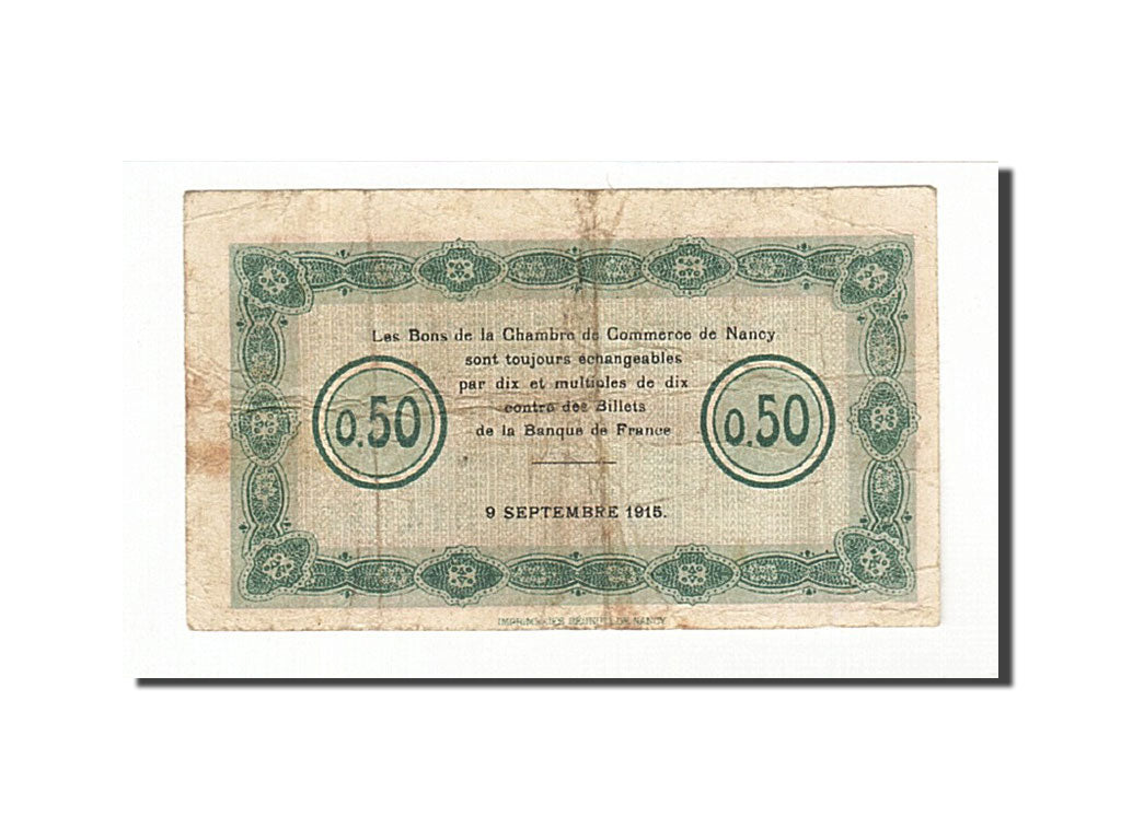 Biljet, Pirot:87-1, 50 Centimes, 1915, Frankrijk, TTB, Nancy