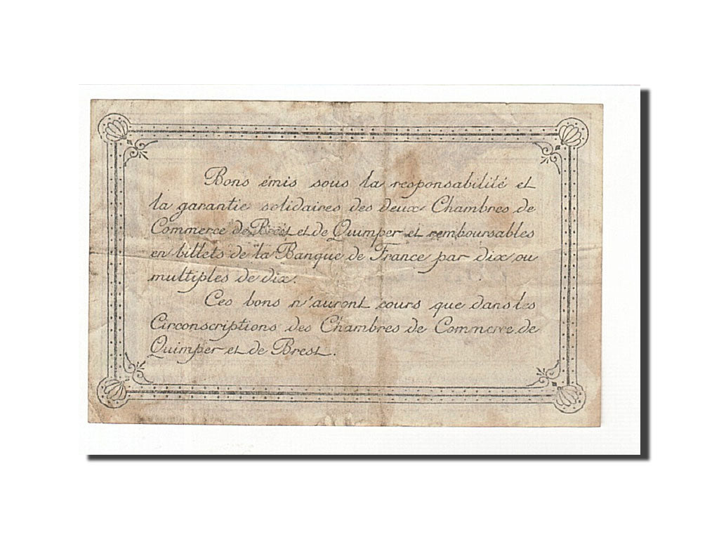 Banknote, Pirot:104-22, 50 Centimes, 1922, France, EF(40-45), Quimper et Brest