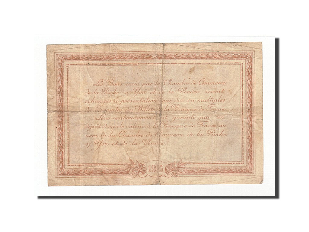 Banknote, Pirot:65-1, 50 Centimes, 1915, France, EF(40-45), La Roche-sur-Yon
