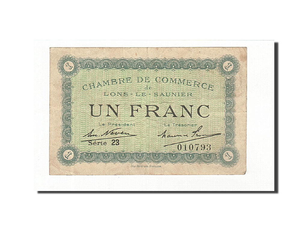Banconote, Pirot:74-18, BB, Lons-le-Saunier, 1 Franc, Francia