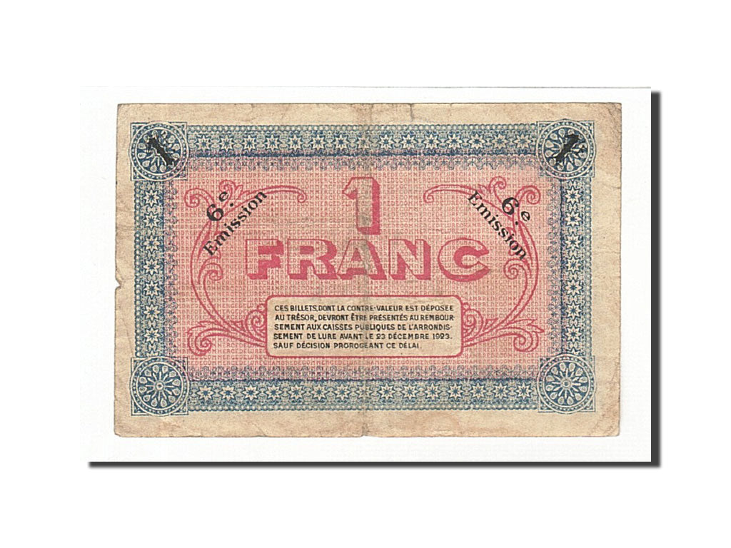 Banknote, Pirot:76-37, 1 Franc, 1920, France, EF(40-45), Lure