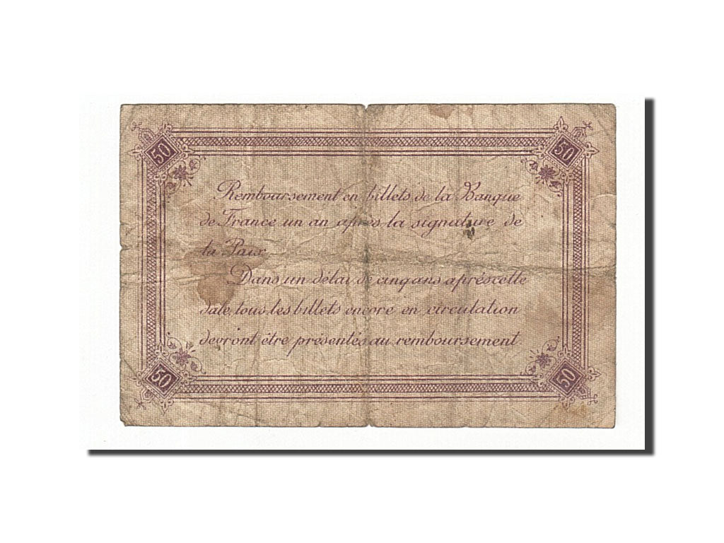 Geldschein, Frankreich, Calais, 50 Centimes, S, Pirot:36-33