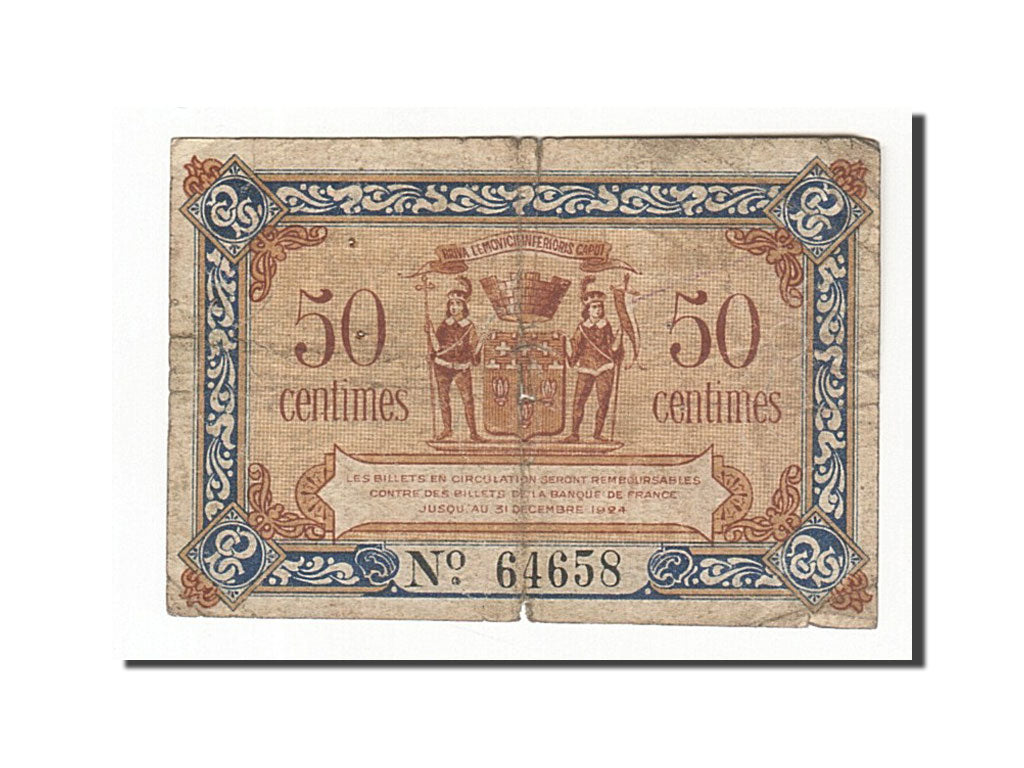 Billet, France, Brive, 50 Centimes, B, Pirot:33-1