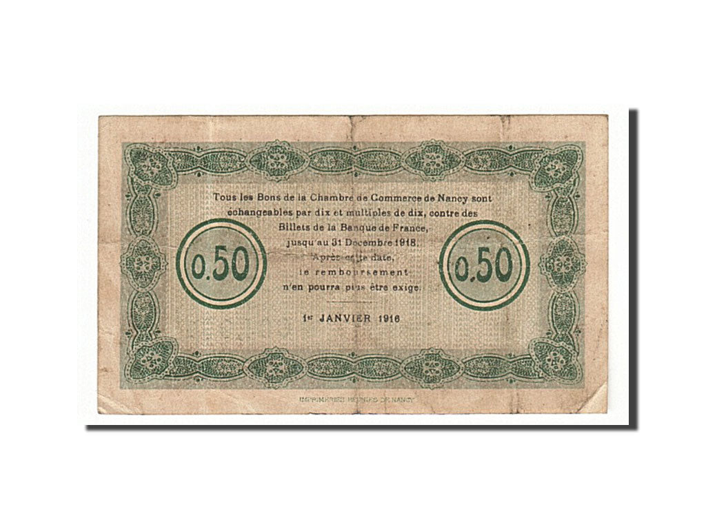 Billet, France, Nancy, 50 Centimes, 1916, TTB, Pirot:87-7