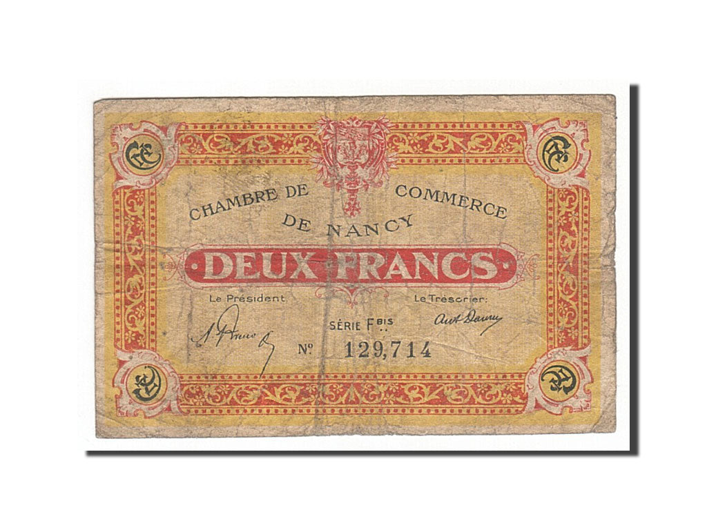 Billet, France, Nancy, 2 Francs, 1921, TB, Pirot:87-52