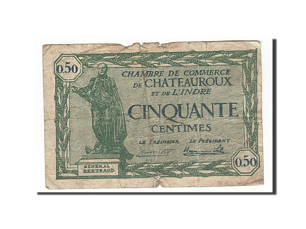 Geldschein, Frankreich, Chateauroux, 50 Centimes, 1922, S, Pirot:46-28