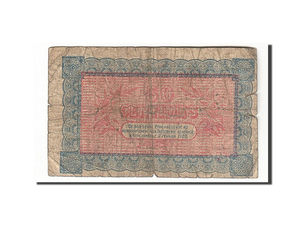 Banknote, Pirot:59-1, 50 Centimes, 1915, France, VF(20-25), Foix