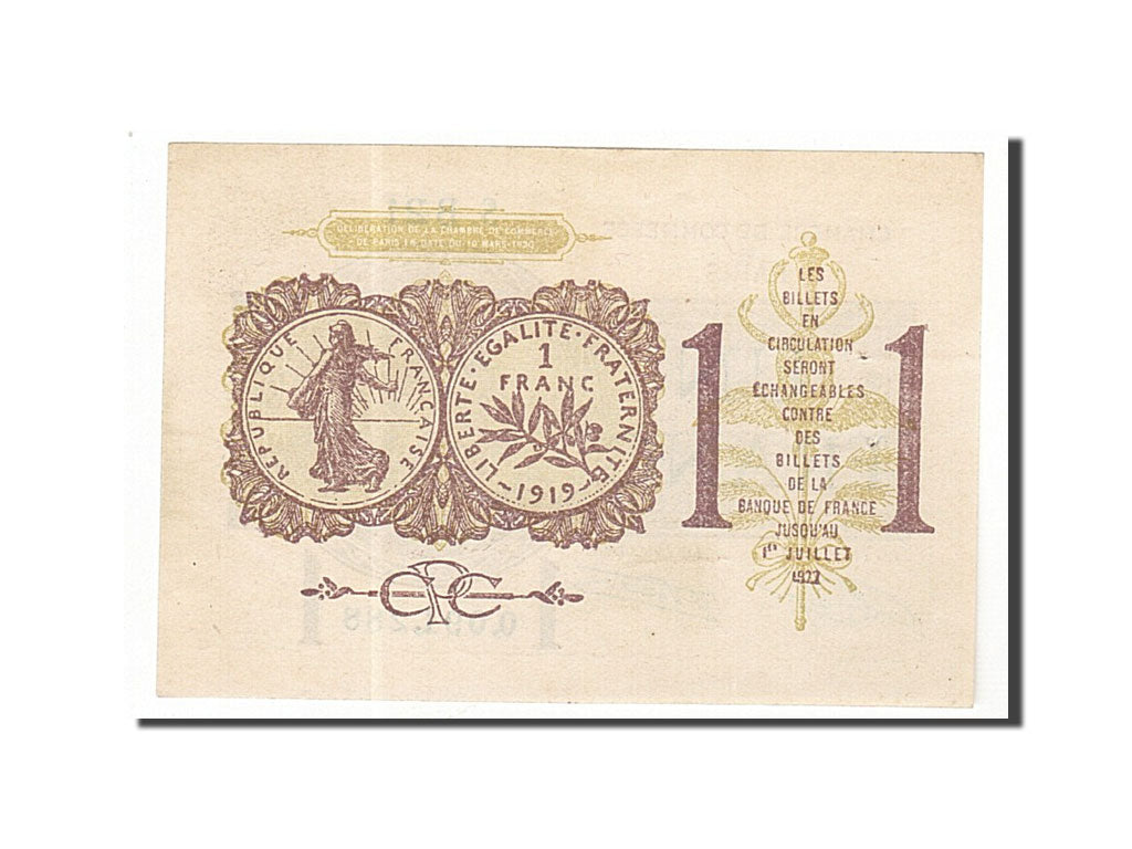 Banknote, Pirot:97-23, 1 Franc, 1920, France, UNC(63), Paris