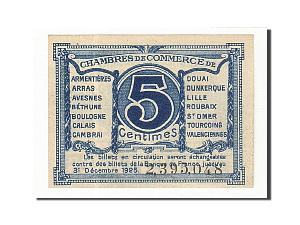 Banknot, Francja, Lille, 5 Centimes, UNC(63), Pirot:94-1
