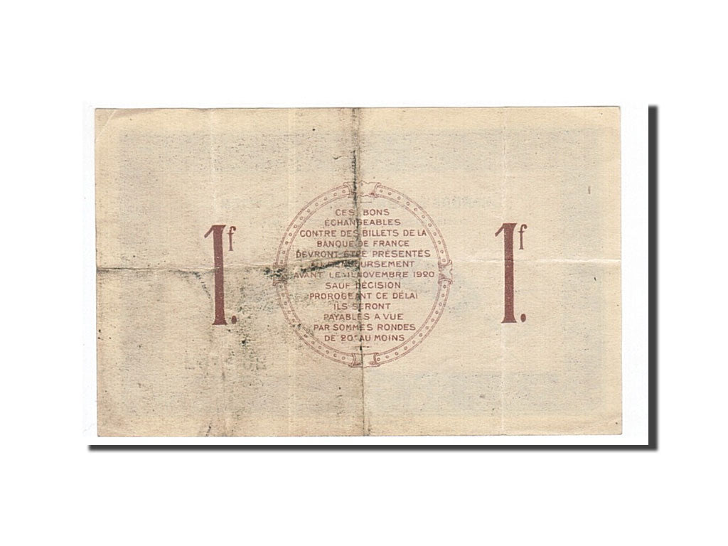 Banknote, Pirot:113-12, 1 Franc, 1916, France, AU(50-53), Saint-Dizier