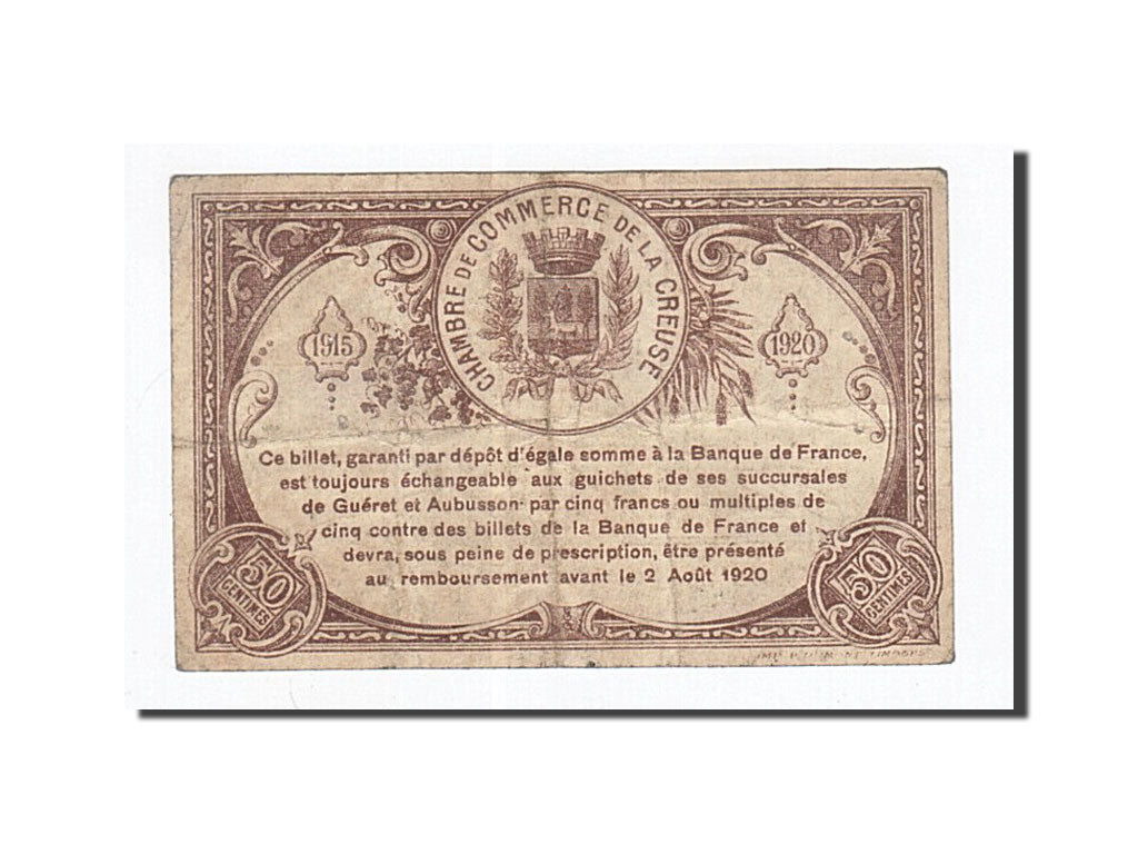 Banknote, Pirot:64-7, 50 Centimes, 1915, France, EF(40-45), Gueret