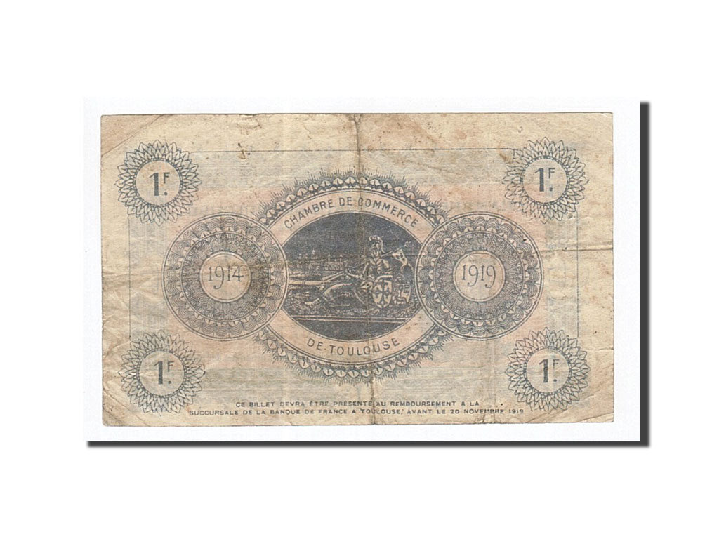 Billet, France, Toulouse, 1 Franc, 1914, TTB, Pirot:122-6