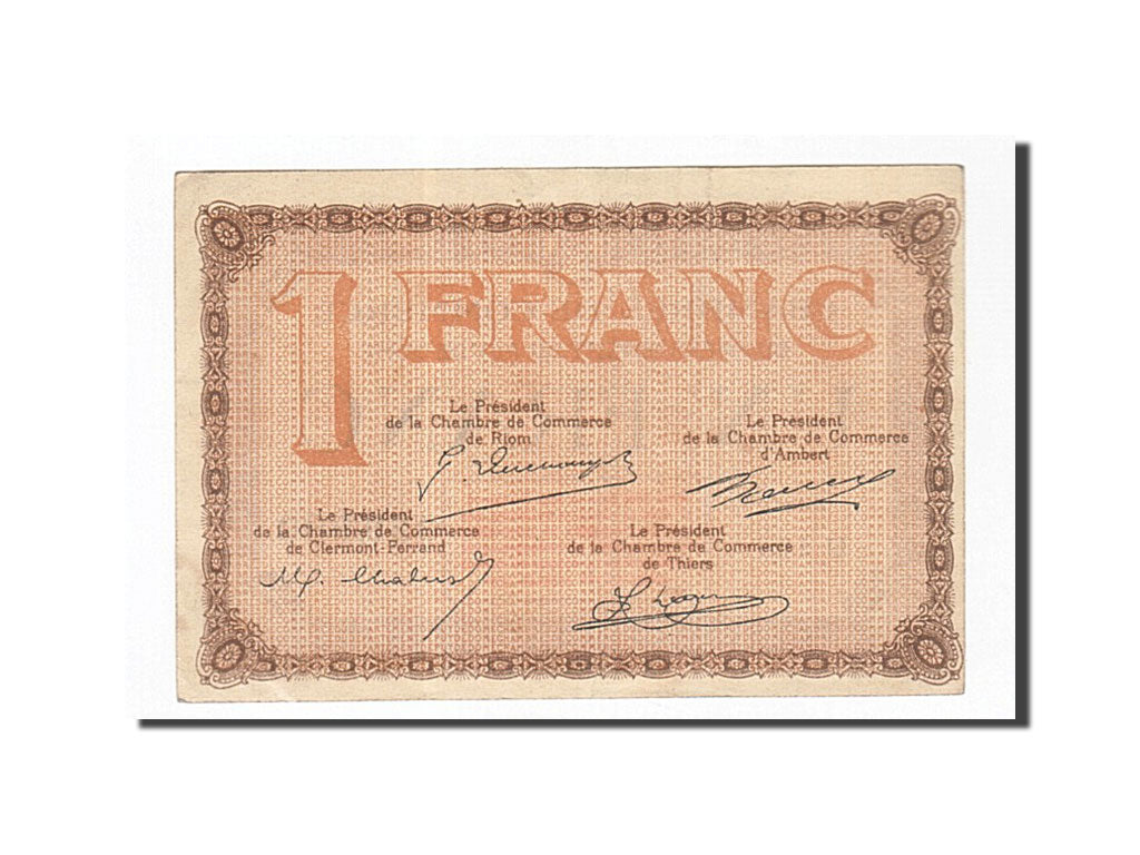 Banknote, Pirot:103-24, 1 Franc, France, AU(55-58), Clermont-Ferrand