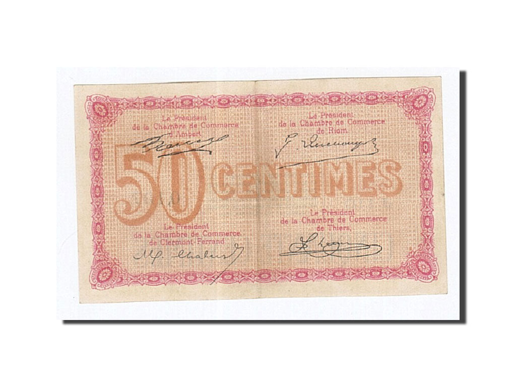 Banknote, Pirot:103-12, 50 Centimes, France, AU(55-58), Clermont-Ferrand