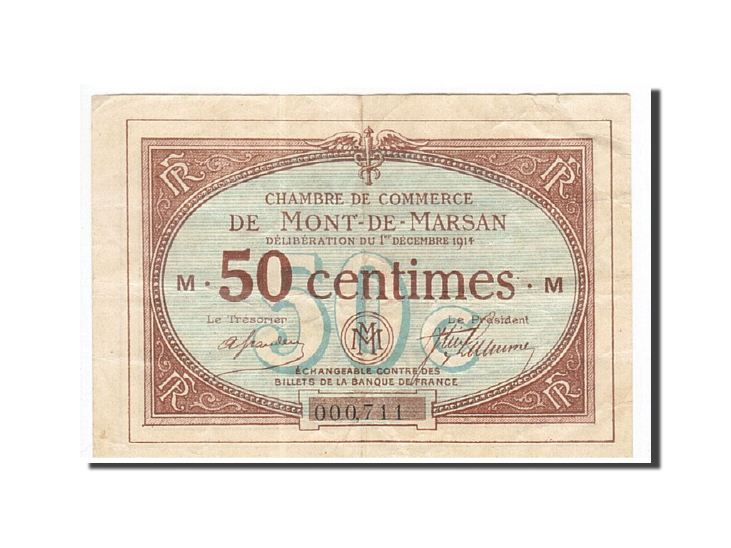 Banknote, Pirot:82-12, 50 Centimes, 1914, France, EF(40-45), Mont-de-Marsan