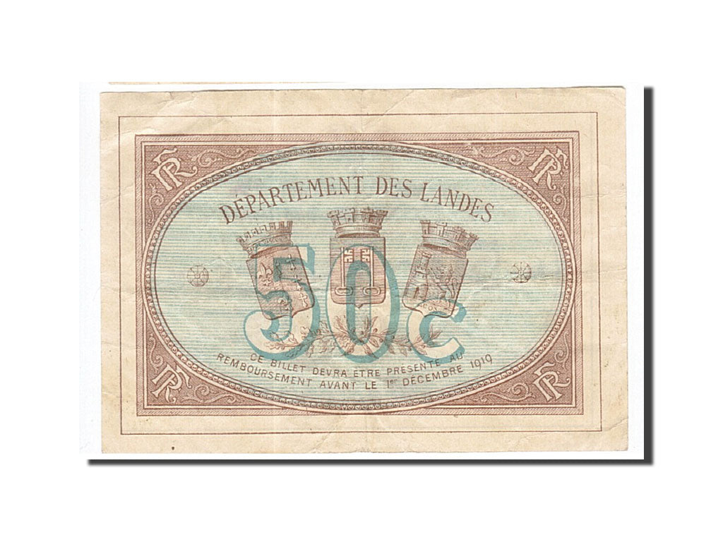 Banknote, Pirot:82-12, 50 Centimes, 1914, France, EF(40-45), Mont-de-Marsan