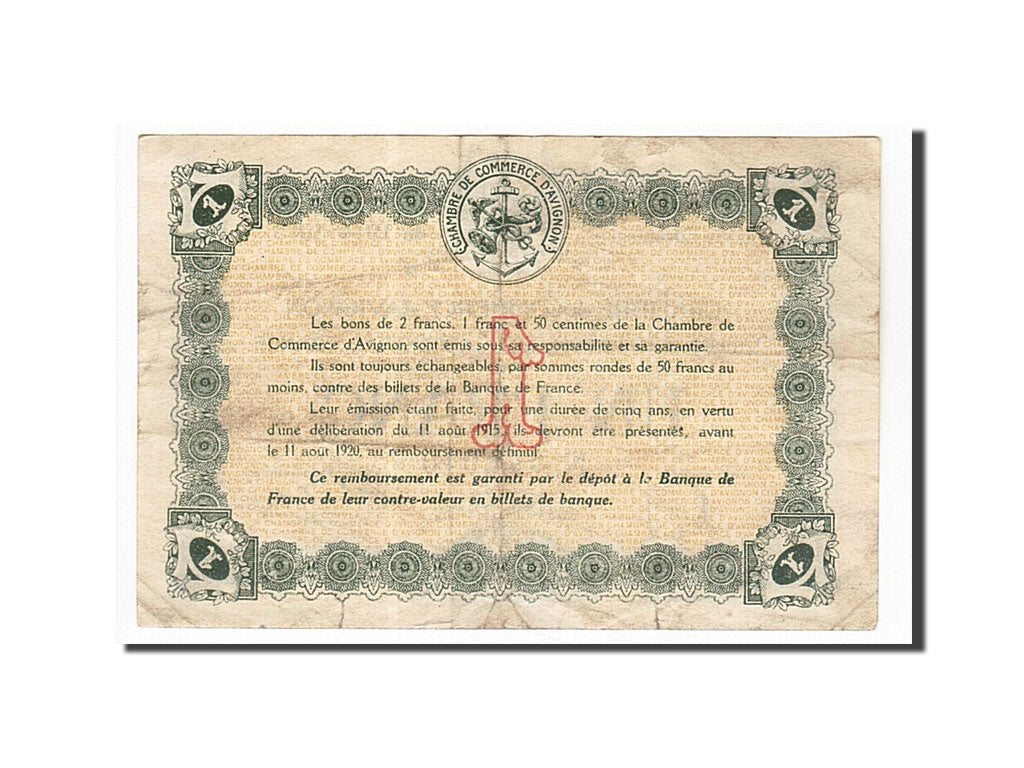 Billete, 1 Franc, Pirot:18-5, 1915, Francia, MBC, Avignon