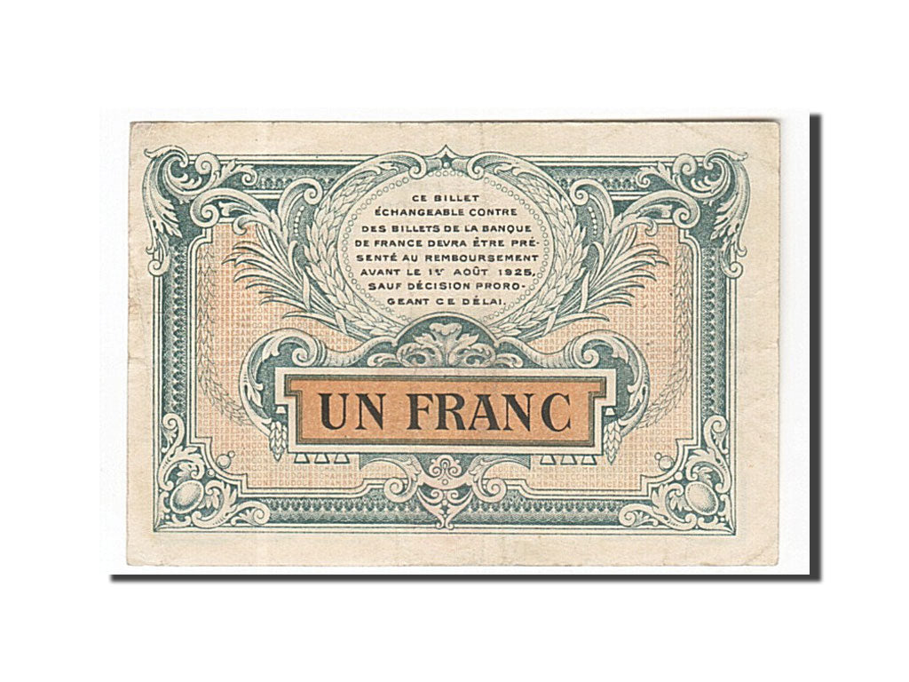 Banconote, Pirot:25-27, BB, Besançon, 1 Franc, 1922, Francia