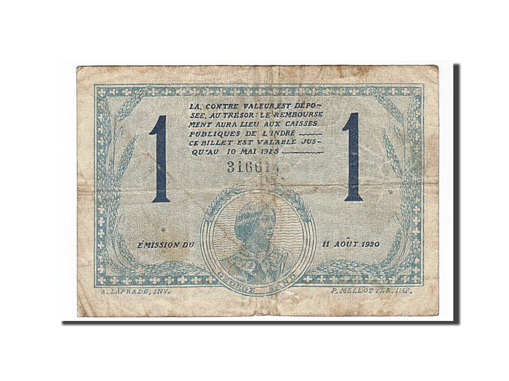 Geldschein, Frankreich, Chateauroux, 1 Franc, 1920, S+, Pirot:46-26