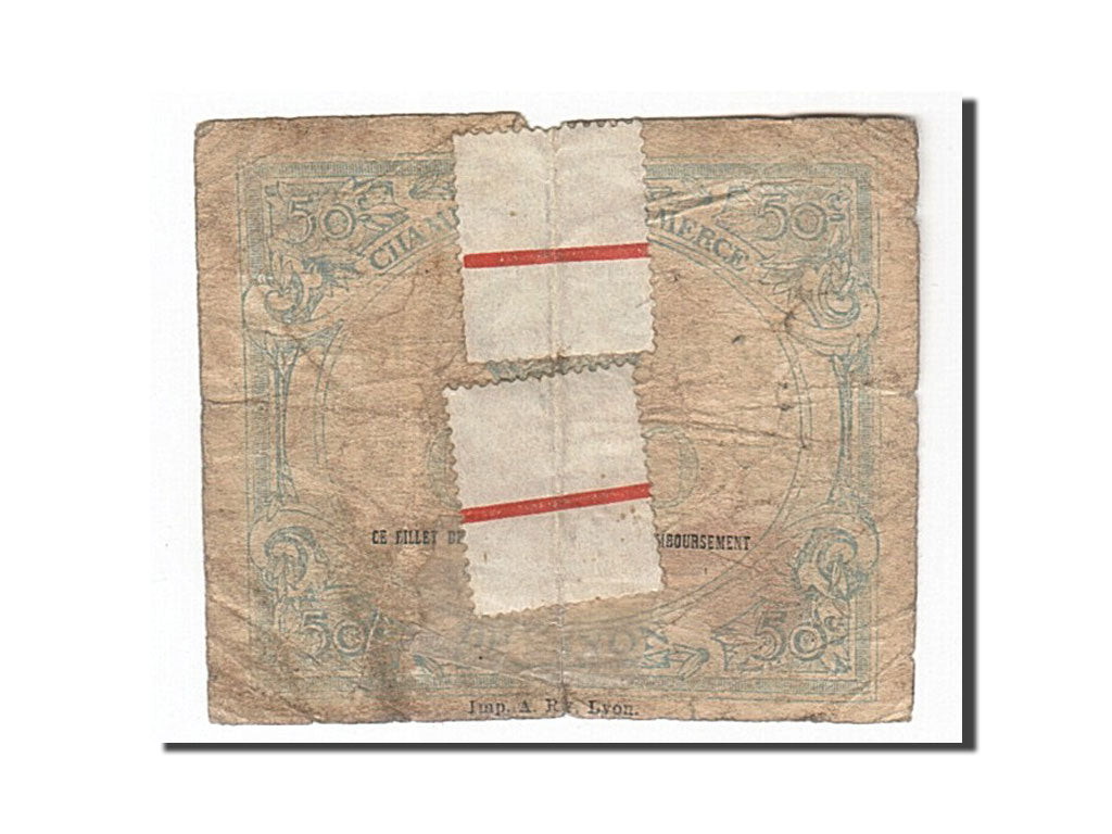 Billet, France, Lyon, 50 Centimes, 1919, B, Pirot:77-18
