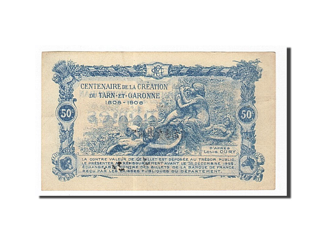 Banknote, Pirot:83-17, 50 Centimes, 1921, France, AU(55-58), Montauban