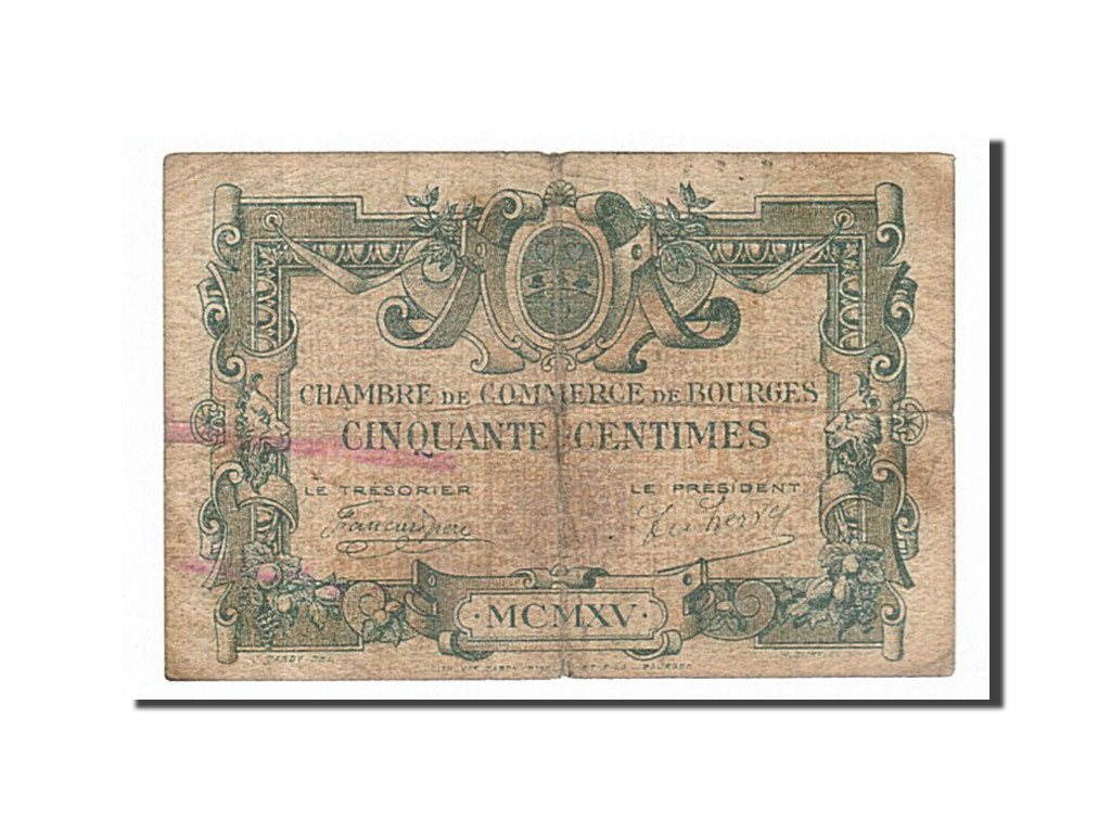 Billet, France, Bourges, 50 Centimes, 1915, TB, Pirot:32-5