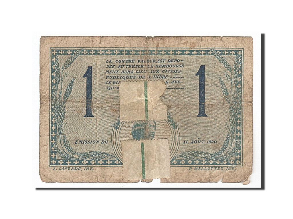 Banknote, Pirot:46-26, 1 Franc, 1920, France, VG(8-10), Chateauroux