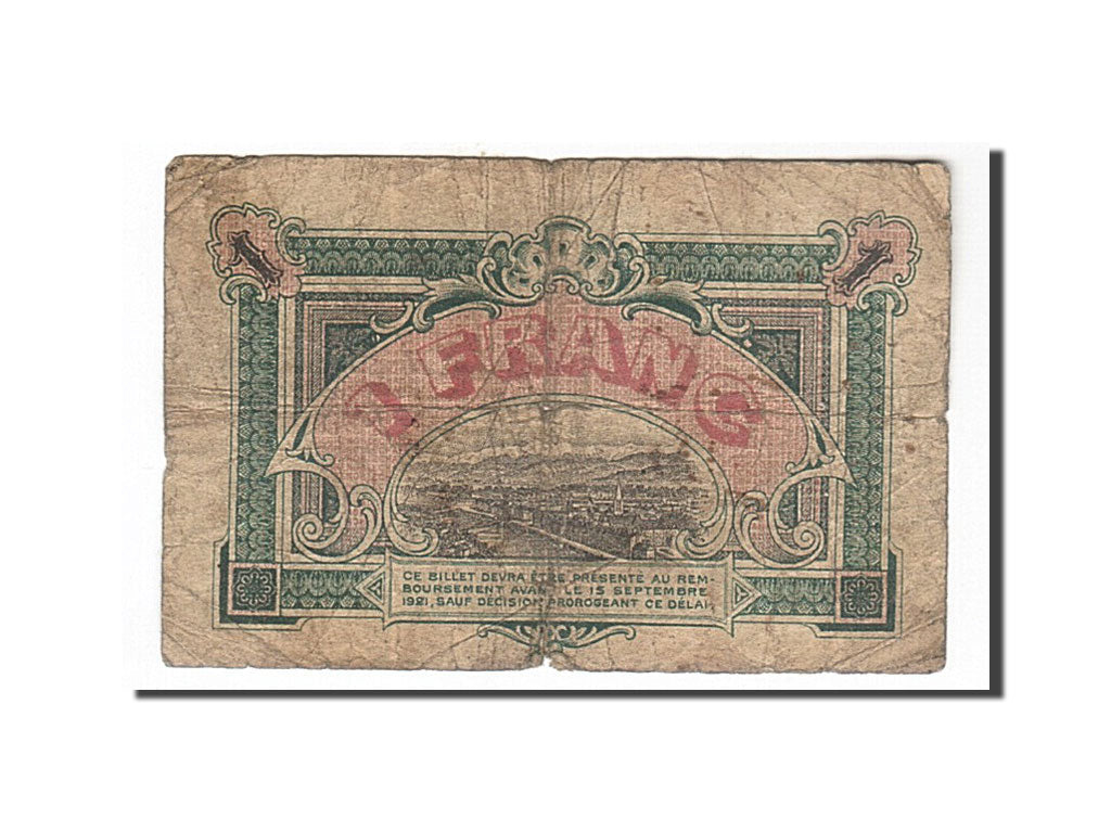 Banknot, Francja, Grenoble, 1 Franc, 1916, F(12-15), Pirot:63-6