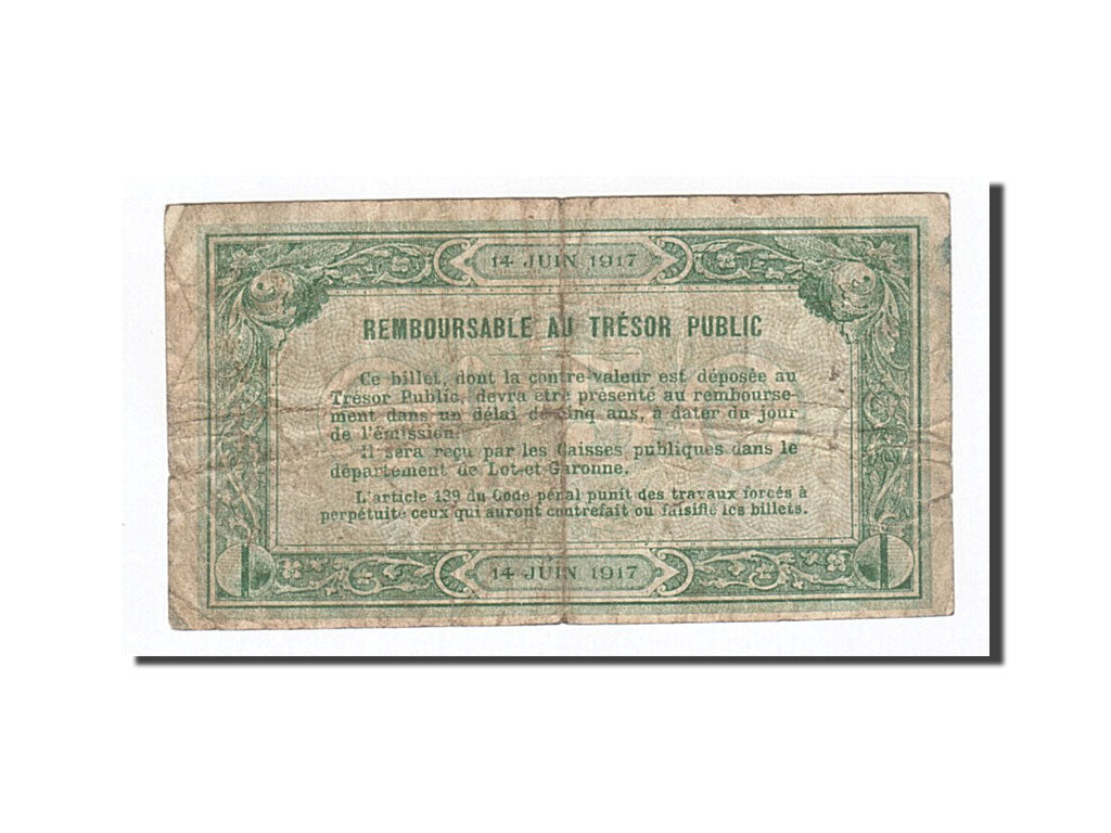 Biljet, Pirot:2-7, 50 Centimes, 1917, Frankrijk, TB+, Agen