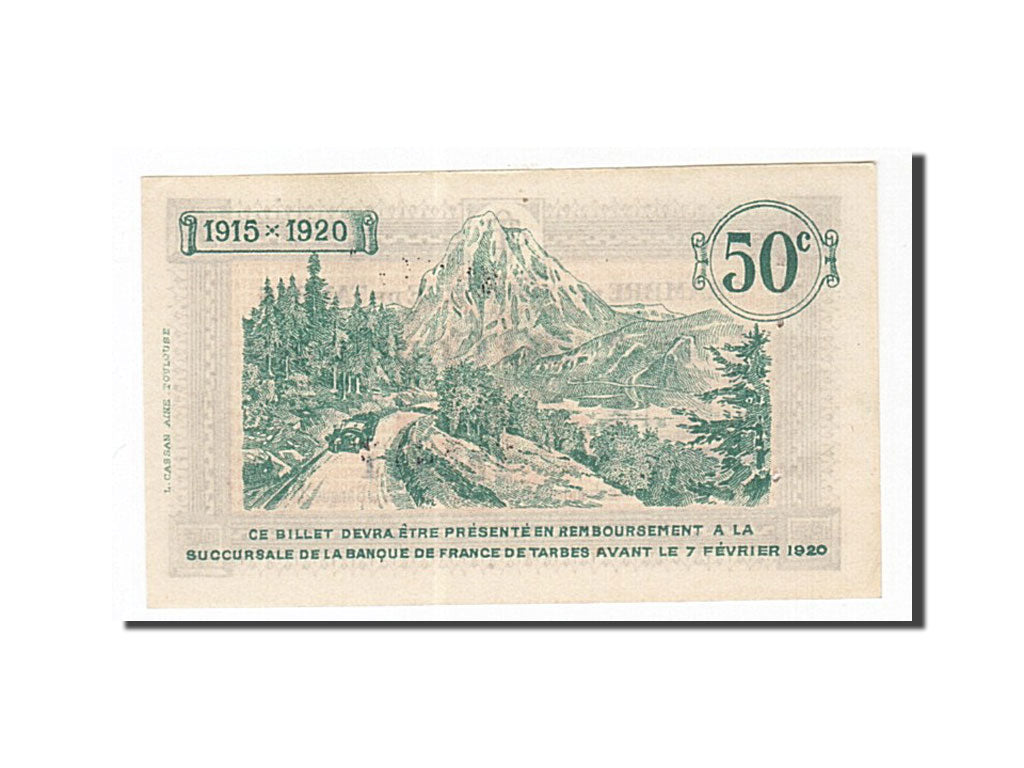 Billete, 50 Centimes, Pirot:120-1, 1915, Francia, EBC+, Tarbes