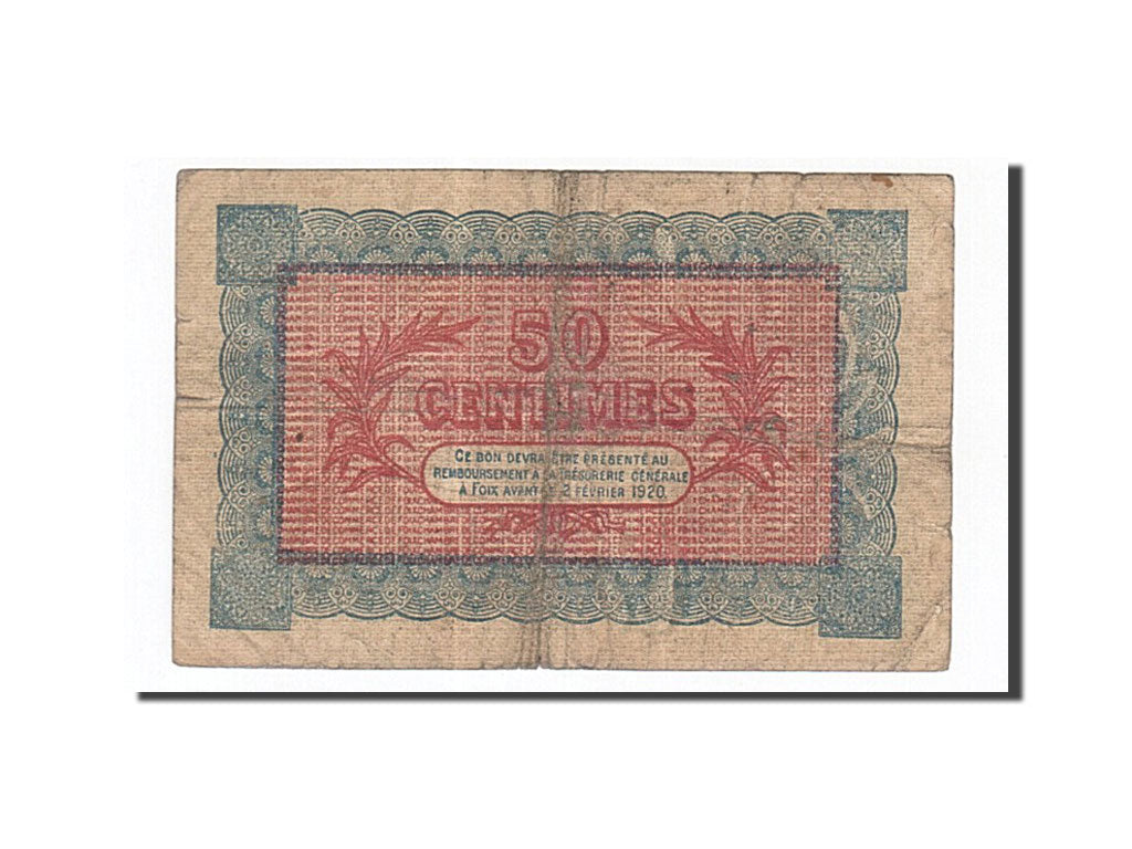 Banknote, Pirot:59-1, 50 Centimes, 1915, France, VF(20-25), Foix