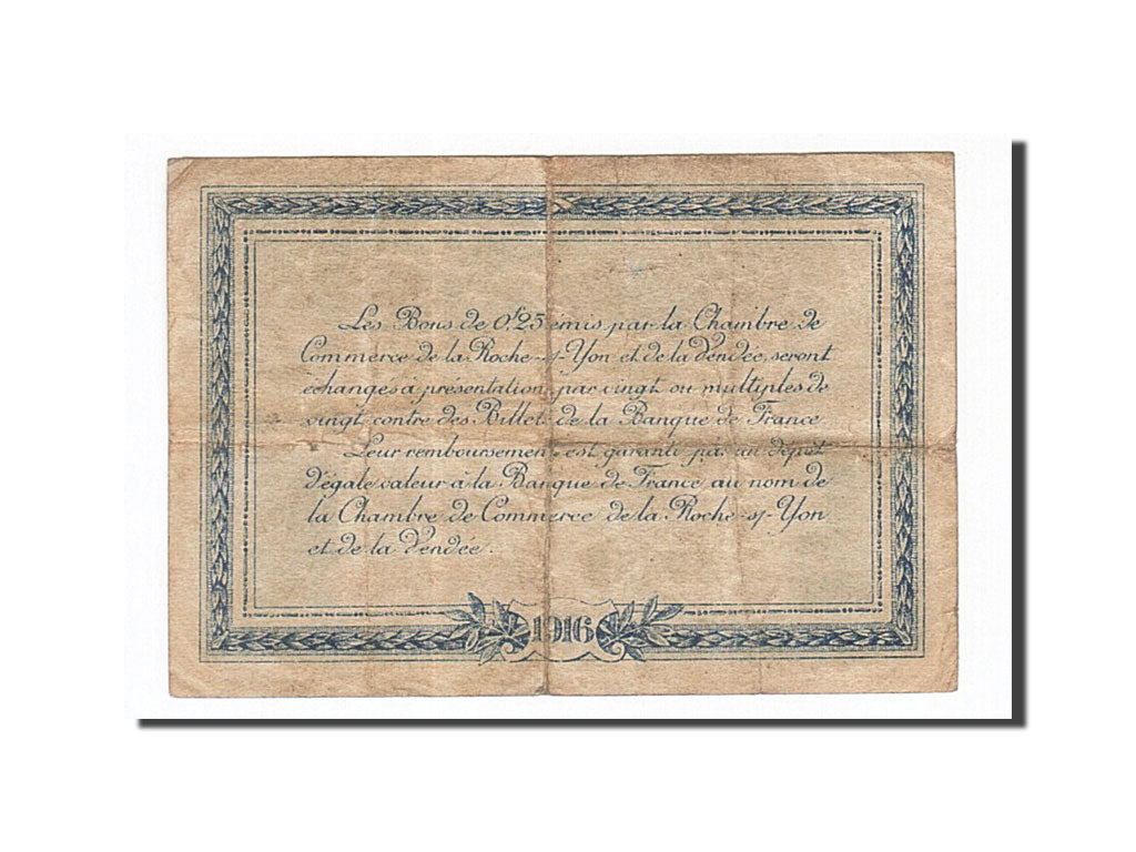 Geldschein, Frankreich, La Roche-sur-Yon, 25 Centimes, 1916, SS, Pirot:65-26
