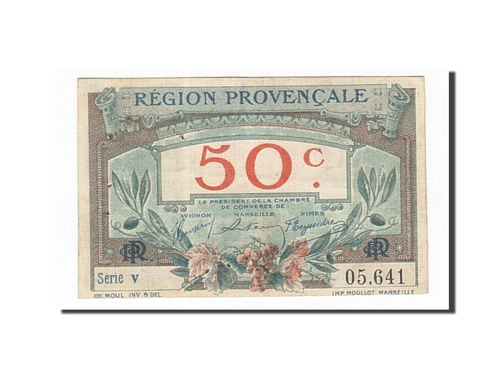 Banknote, Pirot:102-1, 50 Centimes, France, EF(40-45), Marseille