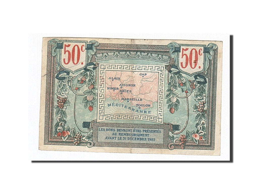 Banknote, Pirot:102-1, 50 Centimes, France, EF(40-45), Marseille