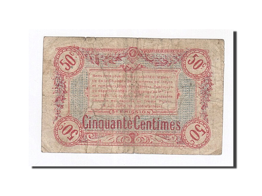 Geldschein, Frankreich, Troyes, 50 Centimes, SGE+, Pirot:124-9