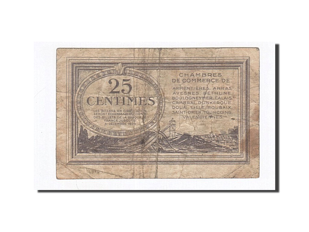 Banknot, Francja, Lille, 25 Centimes, VF(20-25), Pirot:94-3