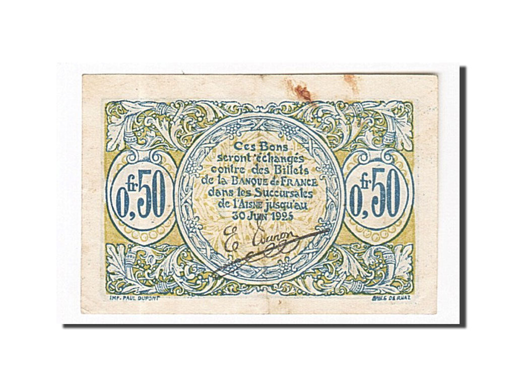 Geldschein, Frankreich, Saint-Quentin, 50 Centimes, SS, Pirot:116-1