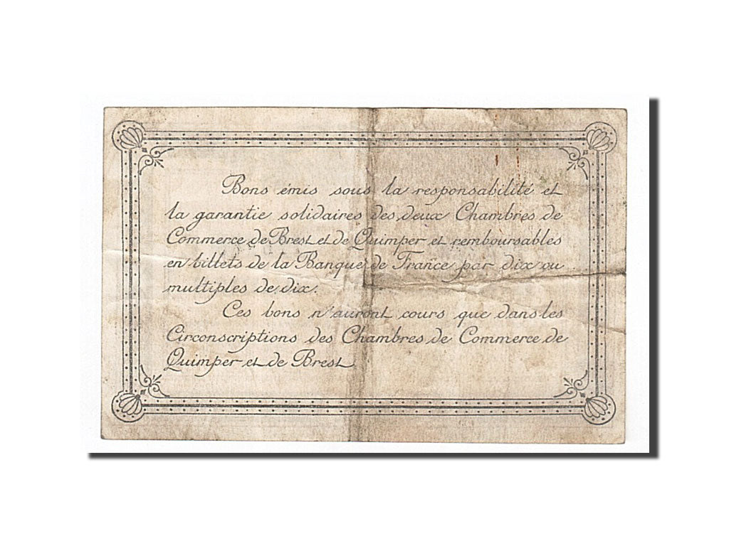 Banknote, Pirot:104-16, 50 Centimes, 1920, France, EF(40-45), Quimper et Brest