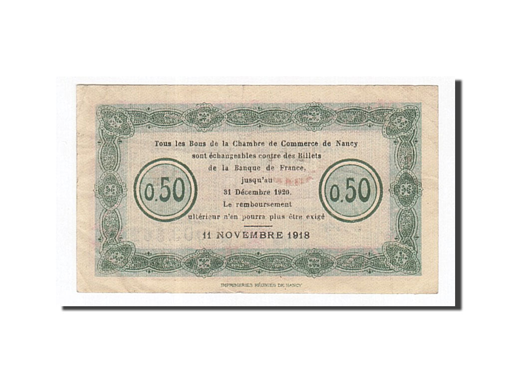 Banknot, Francja, Nancy, 50 Centimes, 1918, AU(50-53), Pirot:87-22