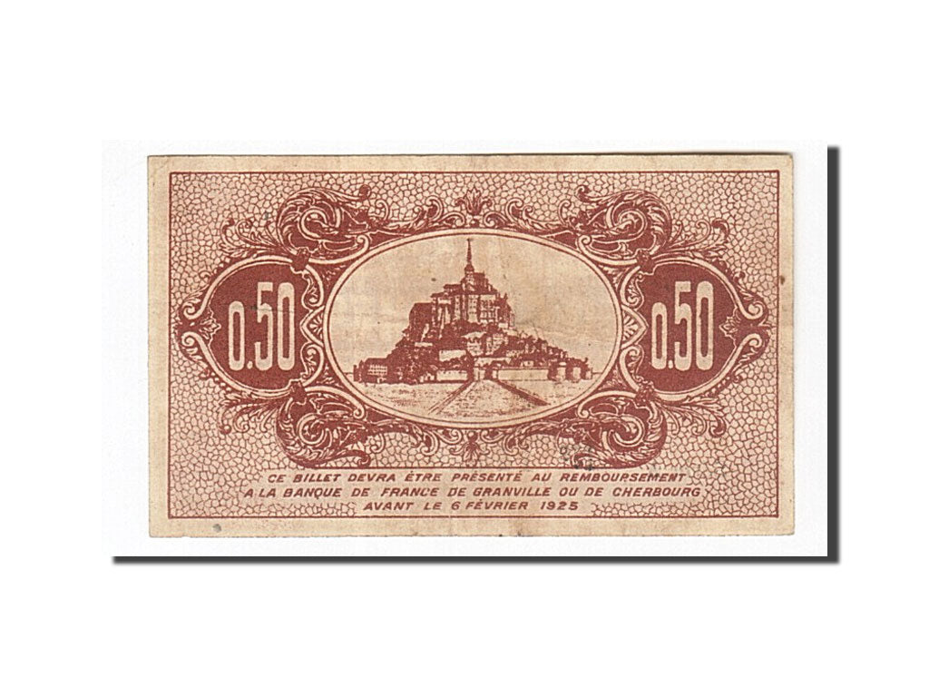 Biljet, Pirot:61-1, 50 Centimes, 1920, Frankrijk, TTB, Granville et Cherbourg