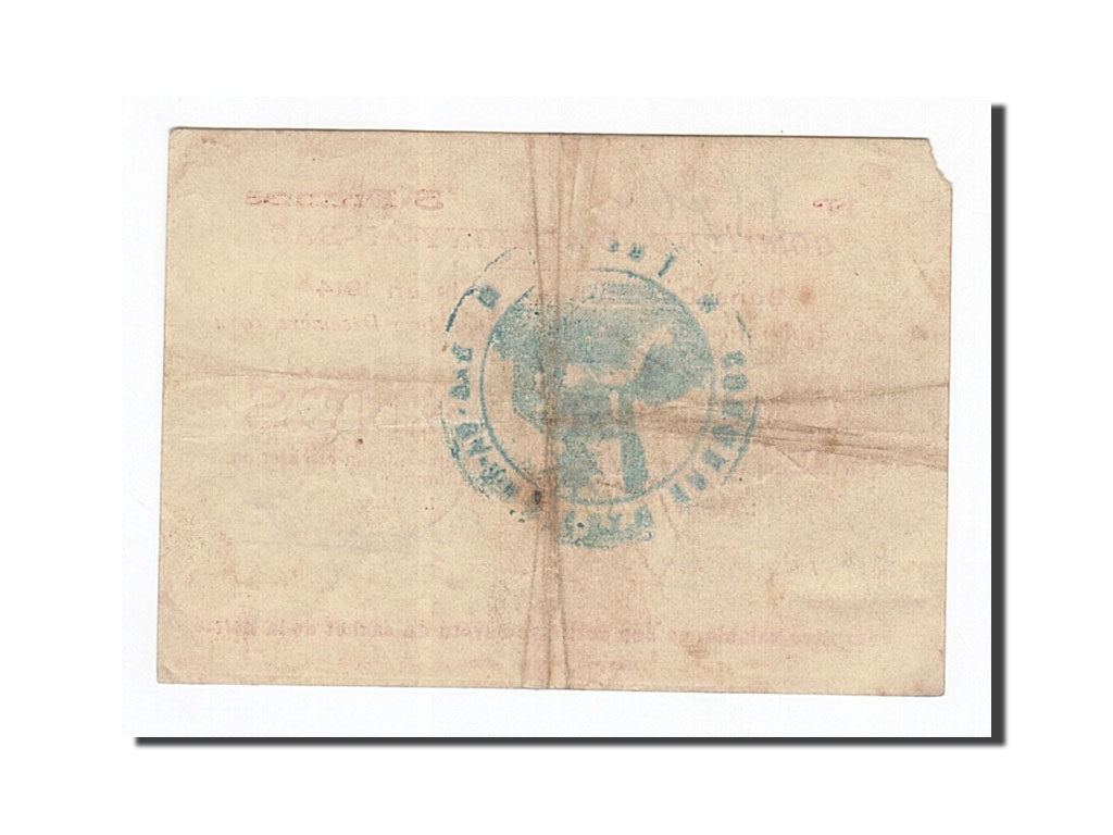 Banknote, Pirot:59-151, 5 Francs, 1914, France, EF(40-45), Aubigny-au-Bac