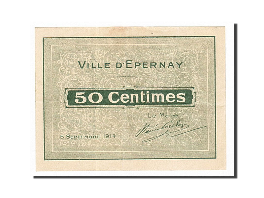 Biljet, Pirot:51-15, 50 Centimes, 1914, Frankrijk, TTB+, Epernay