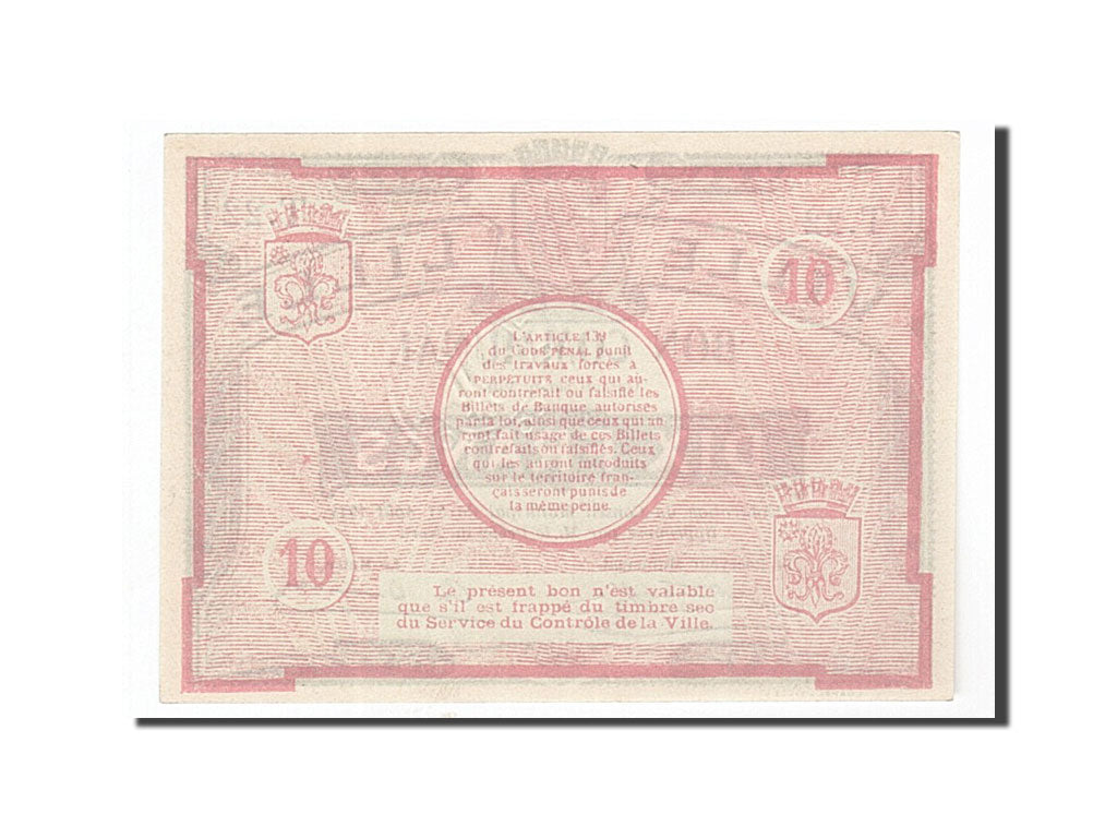 Biljet, Pirot:59-1604, 10 Francs, 1914, Frankrijk, NIEUW, Lille