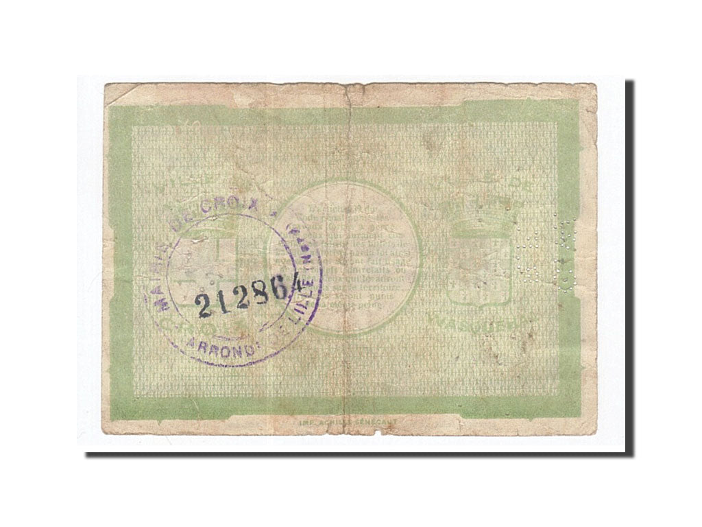 Billete, 5 Francs, Pirot:59-611, 1914, Francia, BC+, Croix et Wasquehal