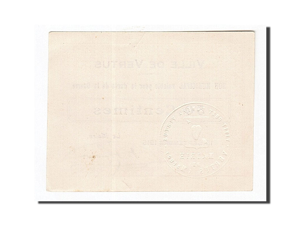 Geldschein, Frankreich, Vertus, 50 Centimes, 1915, UNZ-, Pirot:51-51