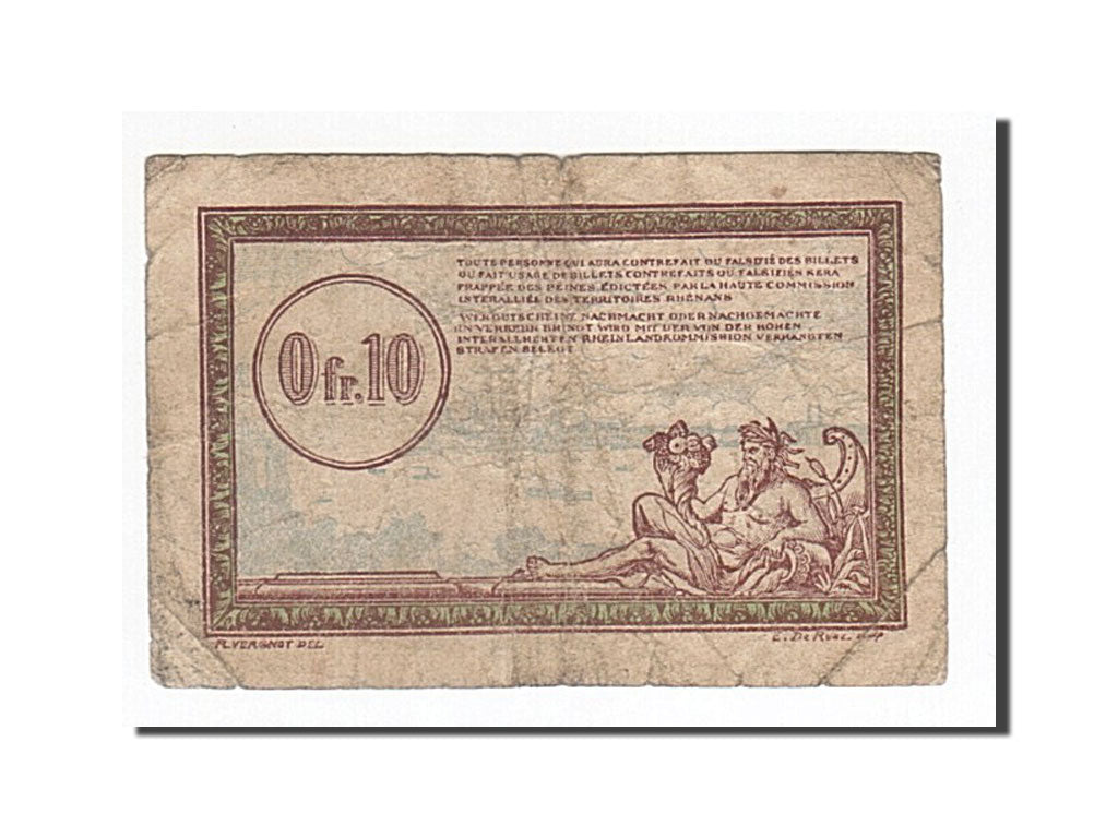 Billete, 10 Centimes, Pirot:135-2, Francia, BC+, Régie des chemins de Fer