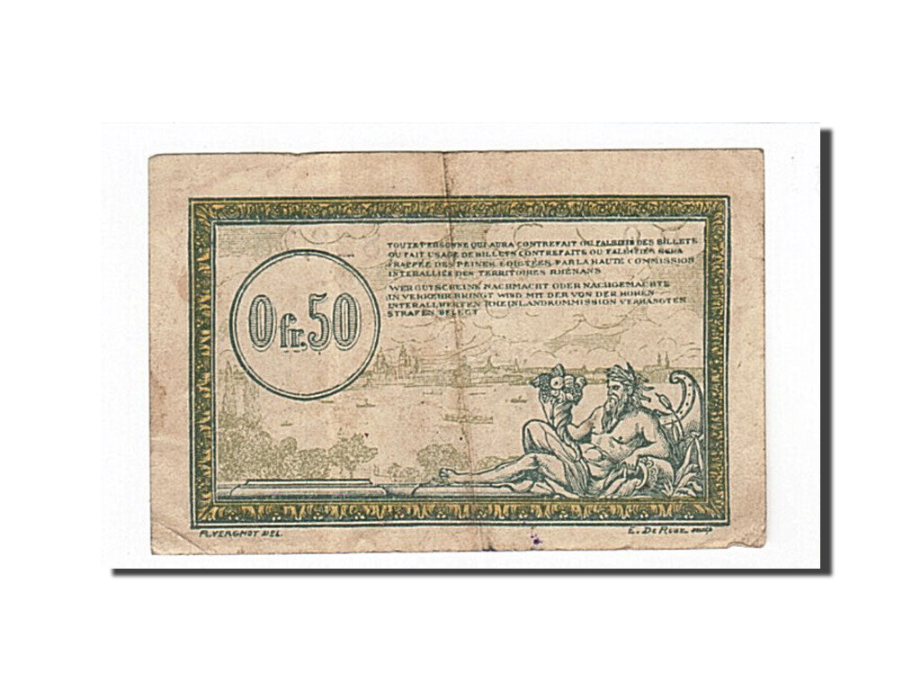 Geldschein, Frankreich, Régie des chemins de Fer, 50 Centimes, SS, Pirot:135-4