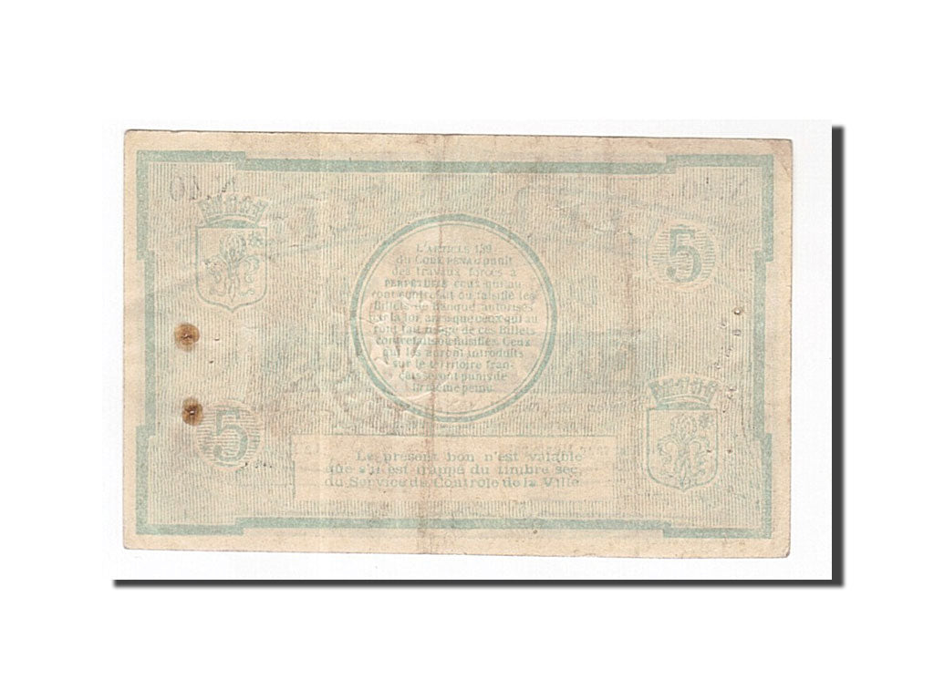 Billet, France, Lille, 5 Francs, 1914, TTB, Pirot:59-1601